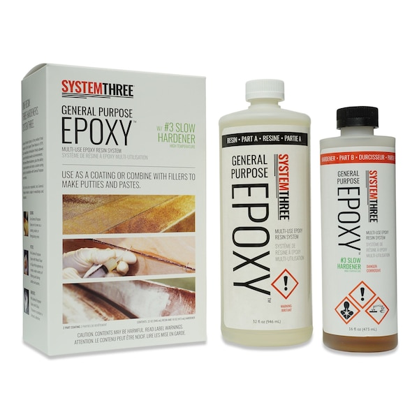 System Three Resins General Purpose Epoxy Resin with No 3 Slow Hardener, 1.5 Quarts, Medium Amber 0103K42 - main